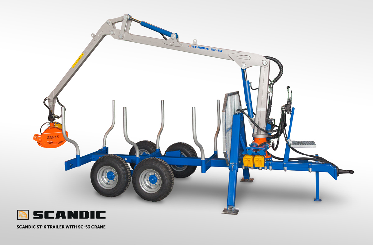 scandic ST 6 forest trailer with SC 53 crane